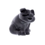 Die-Cast Sitting Pig Hood Ornament - Matte Black - Image 2