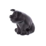 Die-Cast Sitting Pig Hood Ornament - Matte Black - Image 3