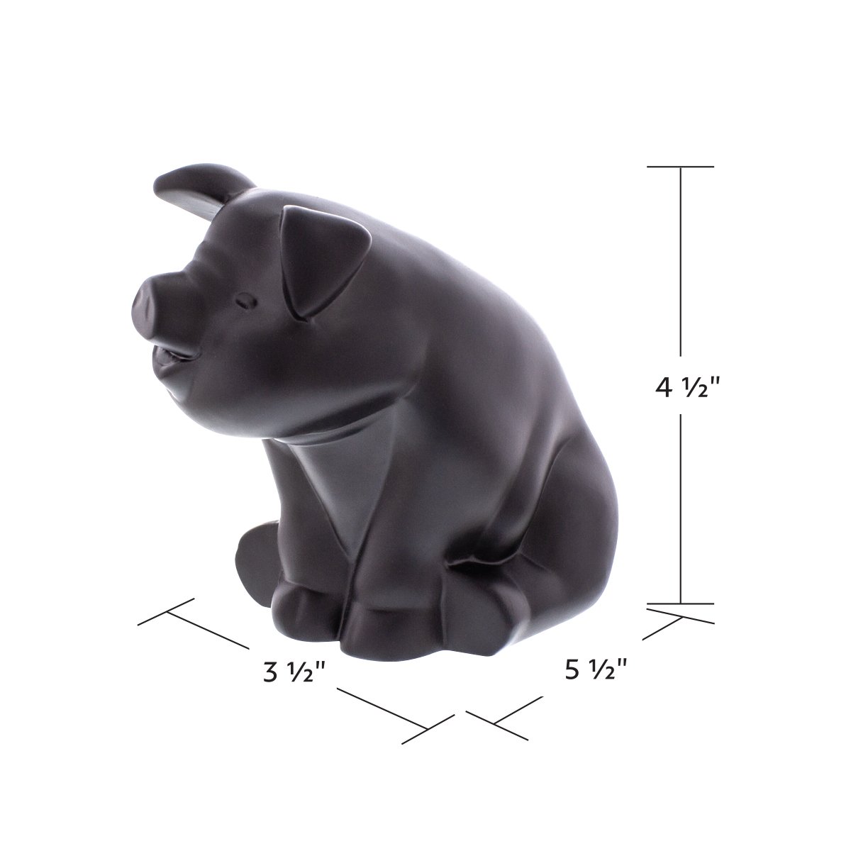 Die-Cast-Sitting-Pig-Hood-Ornament-Matte-Black-6 Die-Cast Sitting Pig Hood Ornament - Matte Black - Image 7