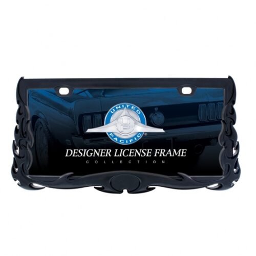 Flame License Plate Frame - Black