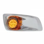 Fog Light Cover With 17 Amber LED Clear Style Reflector Light For 2007-17 KW T660- Passenger -Amber Lens