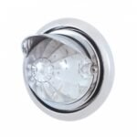 Front Bumper Light With 17 Amber LED Watermelon Light & Visor For Freightliner Columbia - Clear Lens