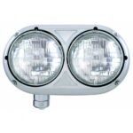 Headlight Assembly With Halogen Bulbs & 304 SS Housing For Peterbilt 359 - Driver
