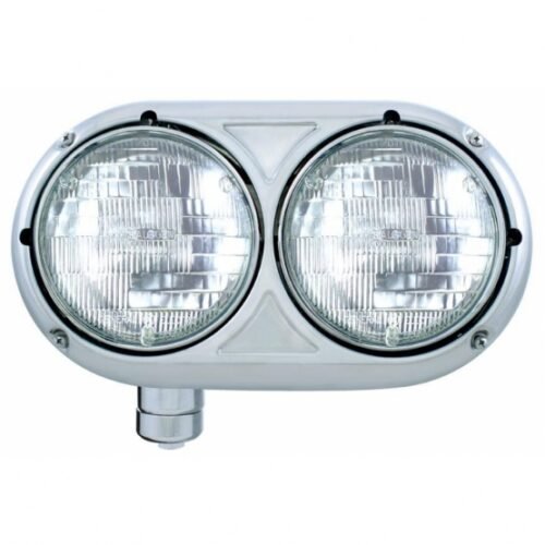 Headlight Assembly With Halogen Bulbs & 304 SS Housing For Peterbilt 359 - Driver
