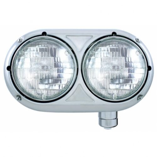 Headlight Assembly With Halogen Bulbs & 304 SS Housing For Peterbilt 359 - Passenger