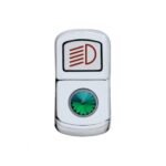 "Headlight" Rocker Switch Cover With Green Crystal