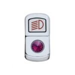 "Headlight" Rocker Switch Cover With Purple Crystal
