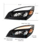 High Power Blackout LED Headlight For 2018-2024 Freightliner Cascadia-Driver - Image 11