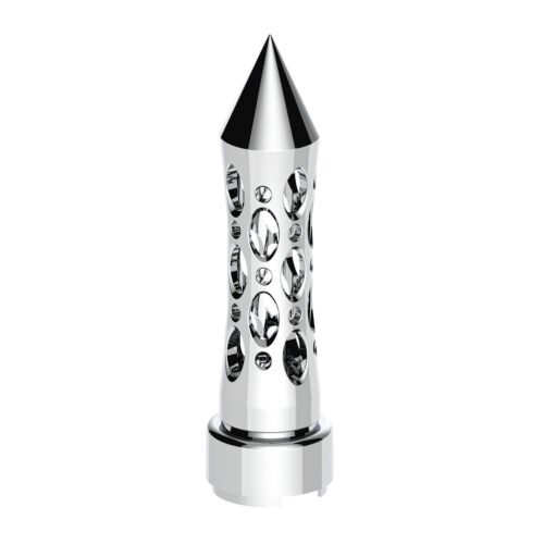 M30X3.5 Thread-On Daytona Style Spike Gearshift Knob With 9/10 Speed Adapter - Chrome/Vertical