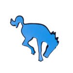 Plastic Bucking Horse Emblem - Matte Black - Image 4