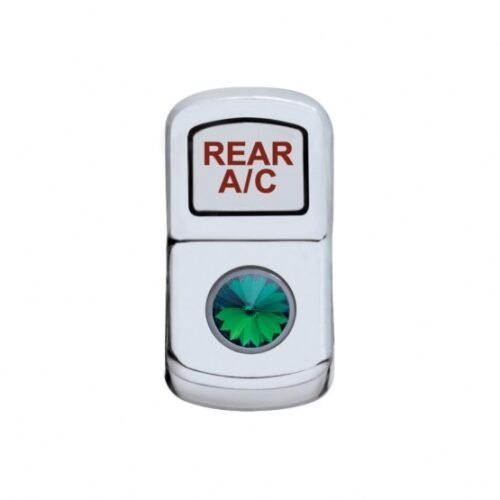 "Rear A/C" Rocker Switch Cover With Green Crystal