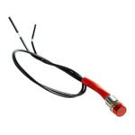 Red Mini Warning Light 16 Amp 12V 1/4" Panel Mount w/Leads 1 Pc.