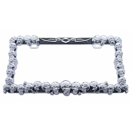Skull License Plate Frame - Chrome
