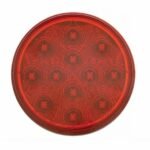 Stainless 1 Piece Rear Light Bar With 6X 12 LED 4" Reflector Lights & Bezels - Red LED/Red Lens - Image 2