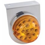Stainless Light Bracket With 17 LED Dual Function Clear Reflector Light - Amber Lens