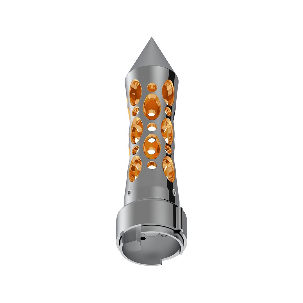 Thread-On-Daytona-Style-Spike-Gearshift-Knob-With-LED-910-Speed-Adapter-ChromeAmber-LED-2 Thread-On Daytona Style Spike Gearshift Knob With LED 9/10 Speed Adapter - Chrome/Amber LED - Image 3