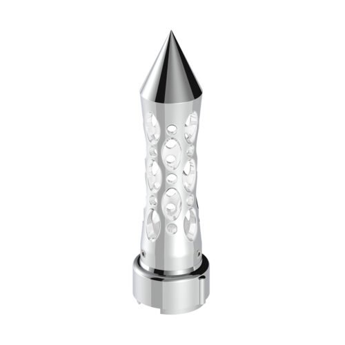 Thread-On Daytona Style Spike Gearshift Knob With LED 9/10 Speed Adapter - Chrome/White LED