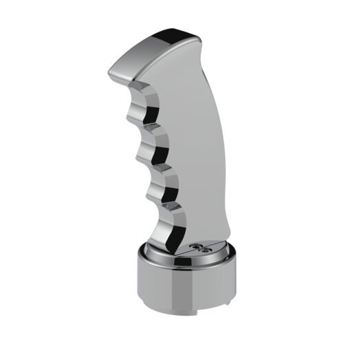 Thread-On Pistol Grip Gearshift Knob With Chrome 9/10 Speed Adapter - Chrome