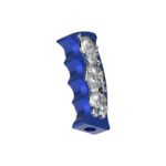 Thread-On Skulls Pistol Grip Gearshift Knob - Indigo Blue With Chrome Skulls - Image 3