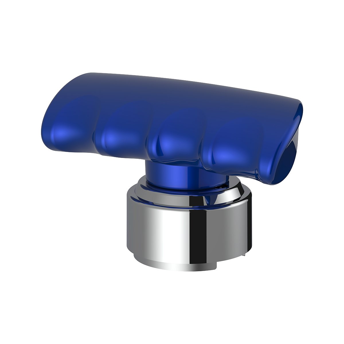 Thread-On-T-Shape-Gearshift-Knob-With-Chrome-910-Speed-Adapter-Indigo-Blue-1 Thread-On T-Shape Gearshift Knob With Chrome 9/10 Speed Adapter - Indigo Blue - Image 2