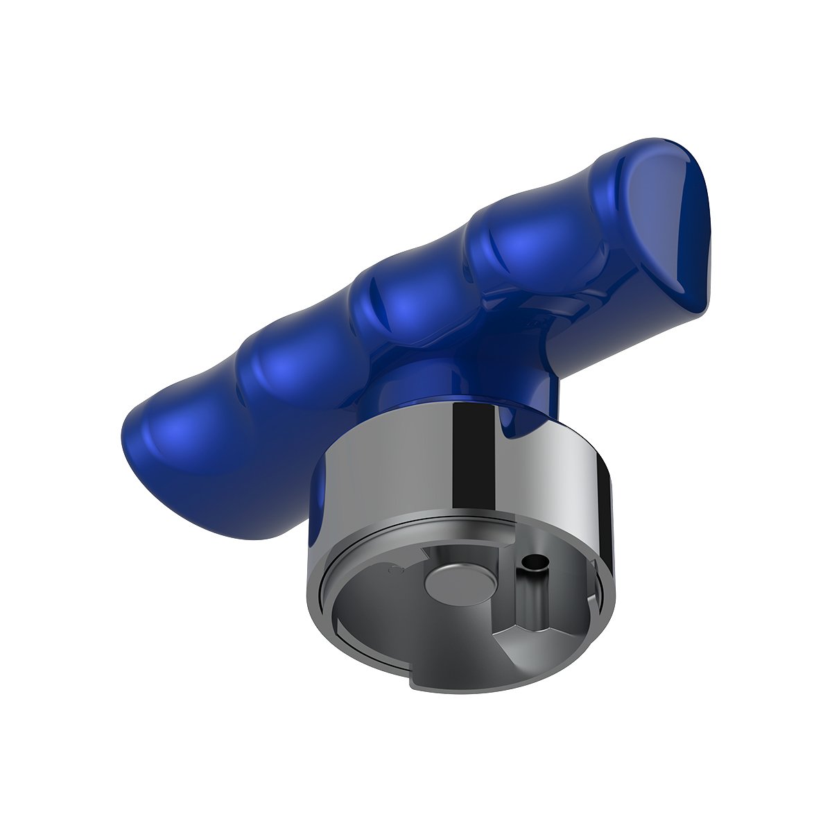 Thread-On-T-Shape-Gearshift-Knob-With-Chrome-910-Speed-Adapter-Indigo-Blue-5 Thread-On T-Shape Gearshift Knob With Chrome 9/10 Speed Adapter - Indigo Blue - Image 6