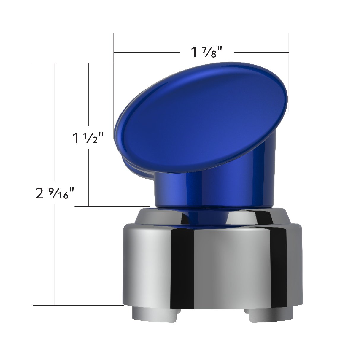 Thread-On-T-Shape-Gearshift-Knob-With-Chrome-910-Speed-Adapter-Indigo-Blue-6 Thread-On T-Shape Gearshift Knob With Chrome 9/10 Speed Adapter - Indigo Blue - Image 7