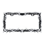 Tribal Flame License Plate Frame - Chrome