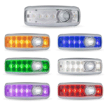 LED Interior Projector Dome & Map 6-Color Cab Light for Kenworth T680 T880 – Chrome