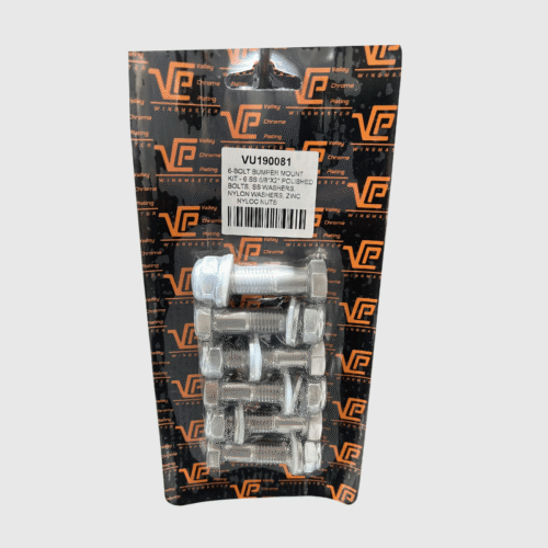 6-Bolt Bumper Mount Kit – 5/8" x 2" Polished Stainless Bolts, Washers & Zinc Nyloc Nuts