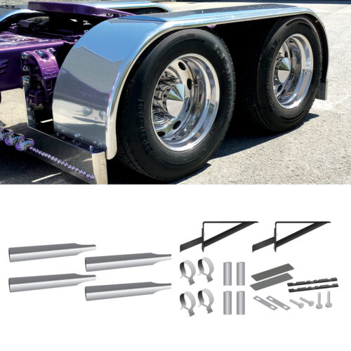 142" Smooth Straight Drop Full Fenders & Mounting Kit - 14 Gauge (Fenders)