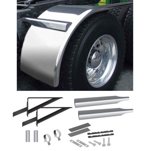 66" Smooth Low Profile Half Fenders & Mounting Kit - 16 Gauge (Fenders)