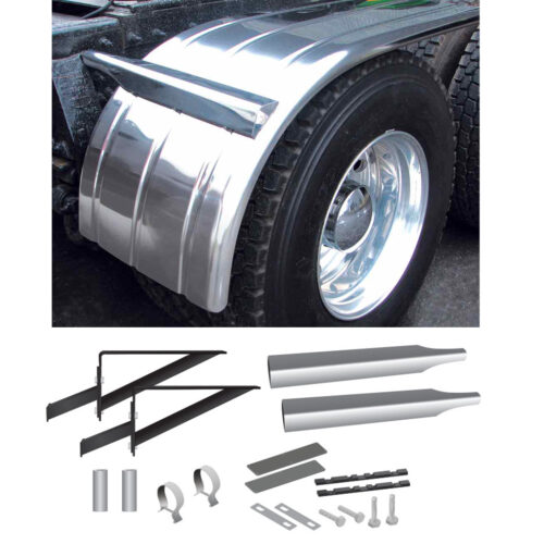 60" 3 Ribbed Half Fenders & Mounting Kit - 16 Gauge (Fenders)