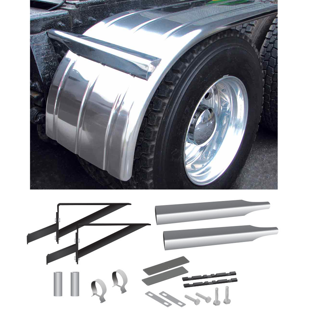TRX-SPC13 60" 3 Ribbed Half Fenders & Mounting Kit - 16 Gauge (Fenders) - Image 1