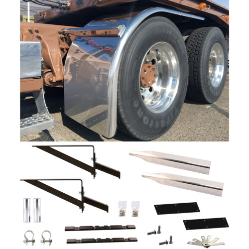 80" Smooth Straight Drop Half Fenders & Mounting Kit - 14 Gauge (Fenders)
