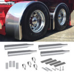 96" Smooth Straight Drop Single Axle Fenders & Mounting Kit - 14 Gauge (Fenders)