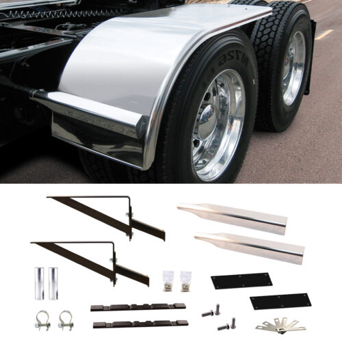 60" Smooth Half Fenders & Mounting Kit - 16 Gauge (Fenders)