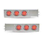 30" LED Mud Flap Hangers - 2 1/2" Bolt Spacing | 4" LEDs | Stainless Steel
