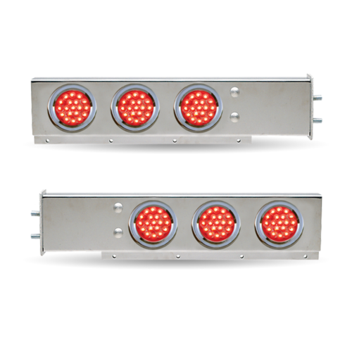 30" LED Mud Flap Hangers - 2 1/2" Bolt Spacing | 4" LEDs | Stainless Steel
