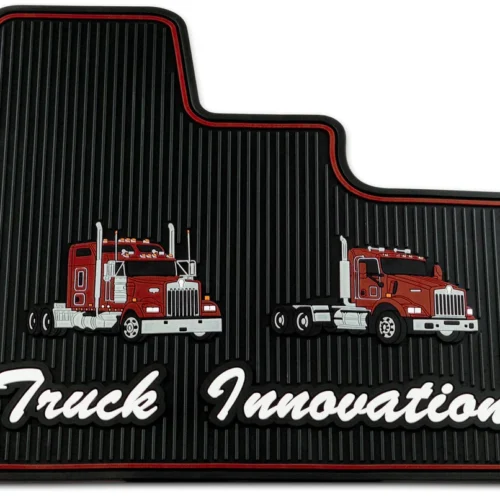 Red Rubber Floor Mats for Kenworth W900, T800 & T600 – Driver & Passenger