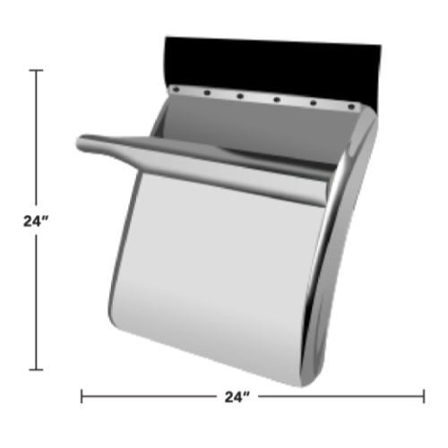 24 Inch Stainless Steel Quarter Fenders with Triangle Mounts – Complete Kit (Pair)