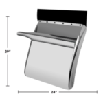 29 Inch Stainless Steel Quarter Fenders with Triangle Mount Brackets – Pair