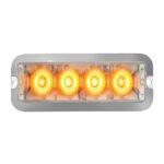 Medium Rectangular 4-LED Strobe Warning Light – 6 Flash Patterns
