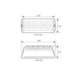 Medium Rectangular 4-LED Strobe Warning Light – 6 Flash Patterns - Image 2