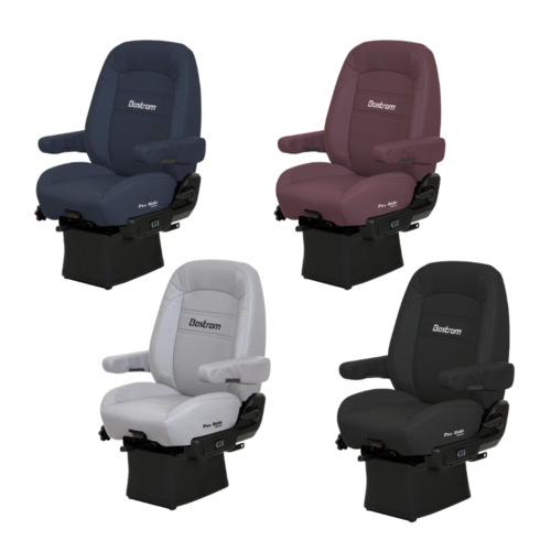 Bostrom Pro Ride LoPro Base Mid-Back Air Ride Semi-Truck Seat with Armrests – Ultra-Leather