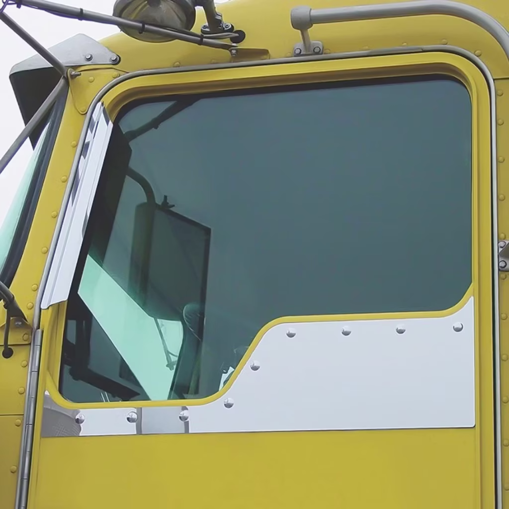 Kenworth stainless steel under window trim with dimples