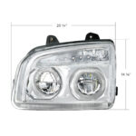High Power LED Chrome Headlight With LED Turn Signal & Light Bar For 2015-2025 Kenworth T880-Driver - Image 12