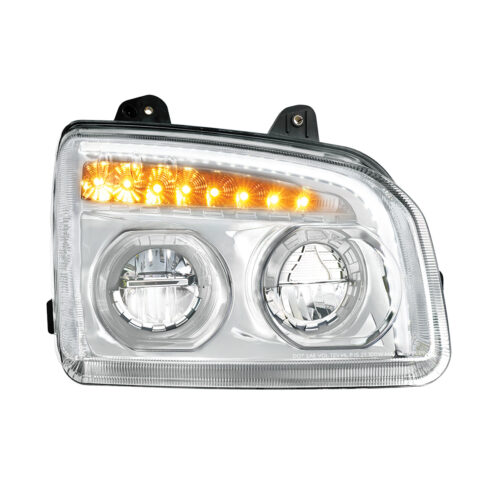 High Power LED Chrome Headlight With LED Turn Signal & Light Bar For 2015-2025 Kenworth T880-Passenger32865