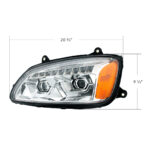 LED Chrome Projection Headlight With Sequential Turn Signal For 2008-2017 Kenworth T660-Driver - Image 6