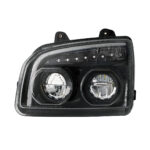 High Power LED Blackout Headlight With LED Turn Signal & Light Bar For 2015-2025 Kenworth T880-Driver - Image 2