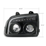 High Power LED Blackout Headlight With LED Turn Signal & Light Bar For 2015-2025 Kenworth T880-Driver - Image 12